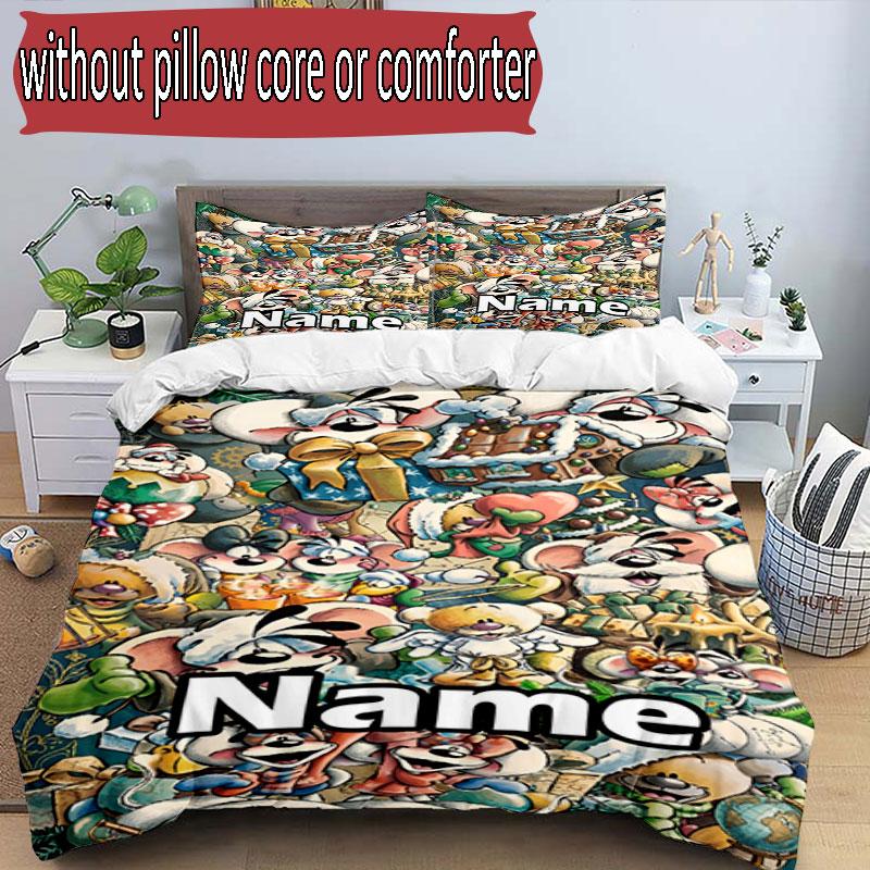 3pcs Duvet Cover Set (1*Duvet Cover + 2*Pillowcase, Without Core), Custom Name Diddl Pattern Bedding Set, Home Bedroom Decor Gift