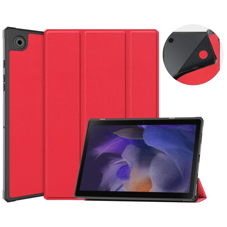 Для Samsung Galaxy Tab A8 2021 SM-X205 Чехол-книжка с 3-мя сложениями из кожи