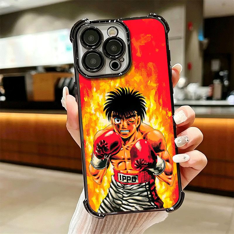 Аниме Хаджиме но Иппо Чехол с покрытием для телефона Для iPhone 16 17 Pro Max Air 16E 14 15 Plus 12 13 Mini Противоударный Чехол-подушка безопасности