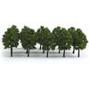 3.5cm, 30 Pieces, for Model Railroads, Trees, Forests, N Gauge, Dioramas, Structures, Railways, Architecture, and Model Landscapes, Dark Green