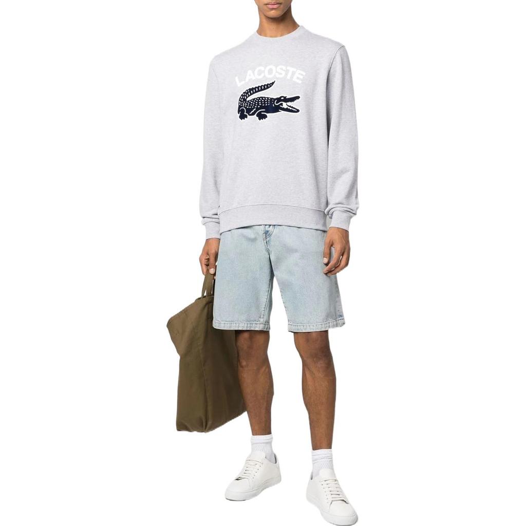 LACOSTE Sweatshirts Men's Gray Crew Neck Moderate SH9689CCA