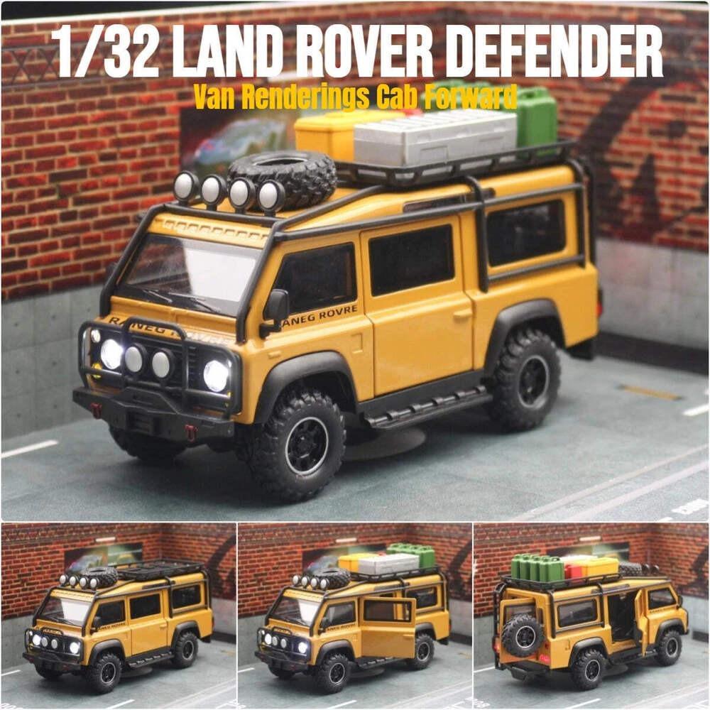 1/32 литой автомобиль для Land Rover Defender Van модель игрушечная машинка со звуком и светом