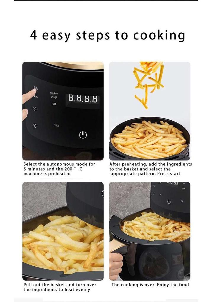 Large Capacity Touch Air Fryer - Multi-Function Electric Fryer for French Fries