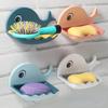 1PCS Small Whale Soap Box Free Punch Bathroom Drain Soap Rack Bathroom Wall Mounted Soap Organizer Shelf LM