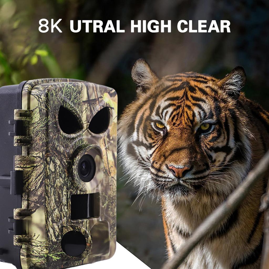 Trail Camera 8K Wildlife Camera with BT GPS WiFi  APP Night Vision  Camera Waterproof  60MP Photos