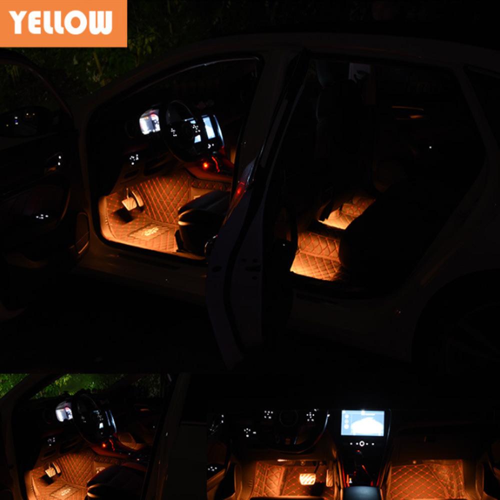 24/48 светодиодная подсветка салона автомобиля, окружающая подсветка для ног с USB, автоматические декоративные лампы, комплект светодиодной ленты для ног, автомобильные аксессуары