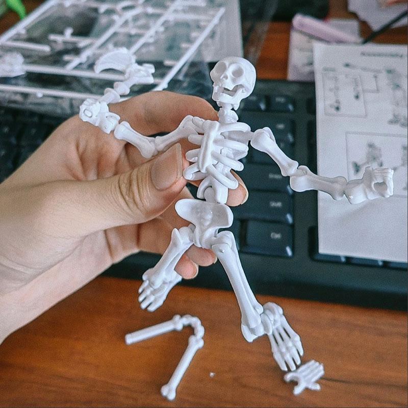 Скелет Многосуставный Подвижный 3D DIY Сборная Модель Украшения Игрушка для розыгрыша Экшн-фигурка Декор для рабочего стола Детский подарок Миниатюрная статуэтка