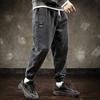 Эластичный пояс со средней посадкой, термоусадочные манжеты на шнурке, повседневные джинсы, мужские джинсы с несколькими карманами, джинсовые спортивные штаны в стиле хип-хоп, уличная одежда