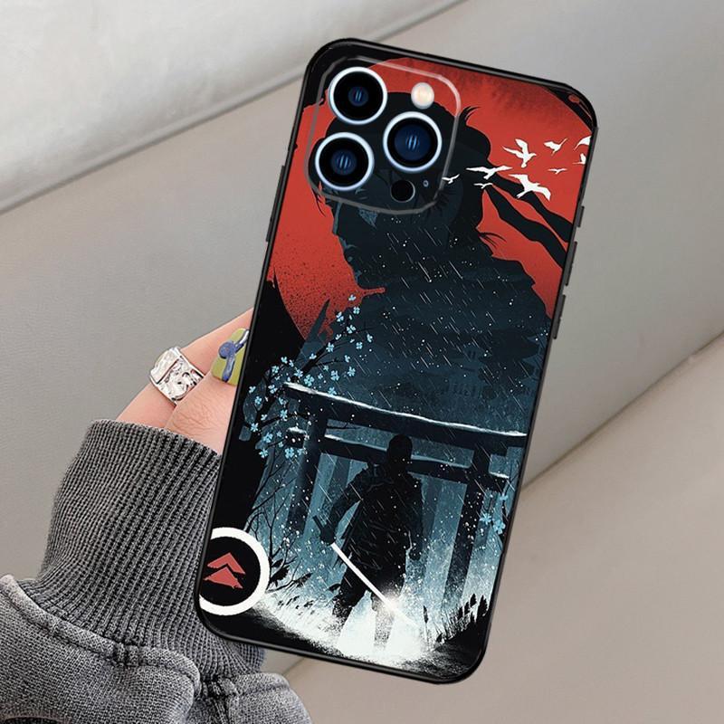 Чехол для мобильного телефона iPhone15Plus Чехол для мобильного телефона Ghost of Tsushima имеет противоударное покрытие, защищающее от падения с руки.