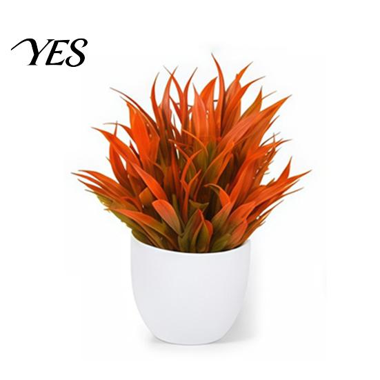 Bookshelf Artificial Plant Simulated Small Potted Plant, Maintenance-Free, Realistic Autumn Leaves Fall-themed Faux Mini Fake for Desktop Decor Color