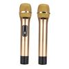 1-to-2 Portable UHF Handheld Wireless Mic Microphone with Mini Bluetooth Receiver Gold