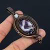 Chevron Amethyst, Moonstone Gemstone Pure Copper Wire Wrapped Designer Handmade Pendant Jewelry For Gift
