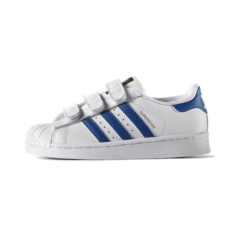 adidas Originals SUPERSTAR CF Низкие кеды для скейтбординга Детские Белый Синий Дети Возраст 3 7 Лет (унисекс) Детские скейтбордические кроссовки S74945