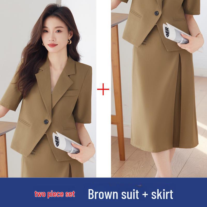 Женский черный приталенный летний блейзер с короткими рукавами