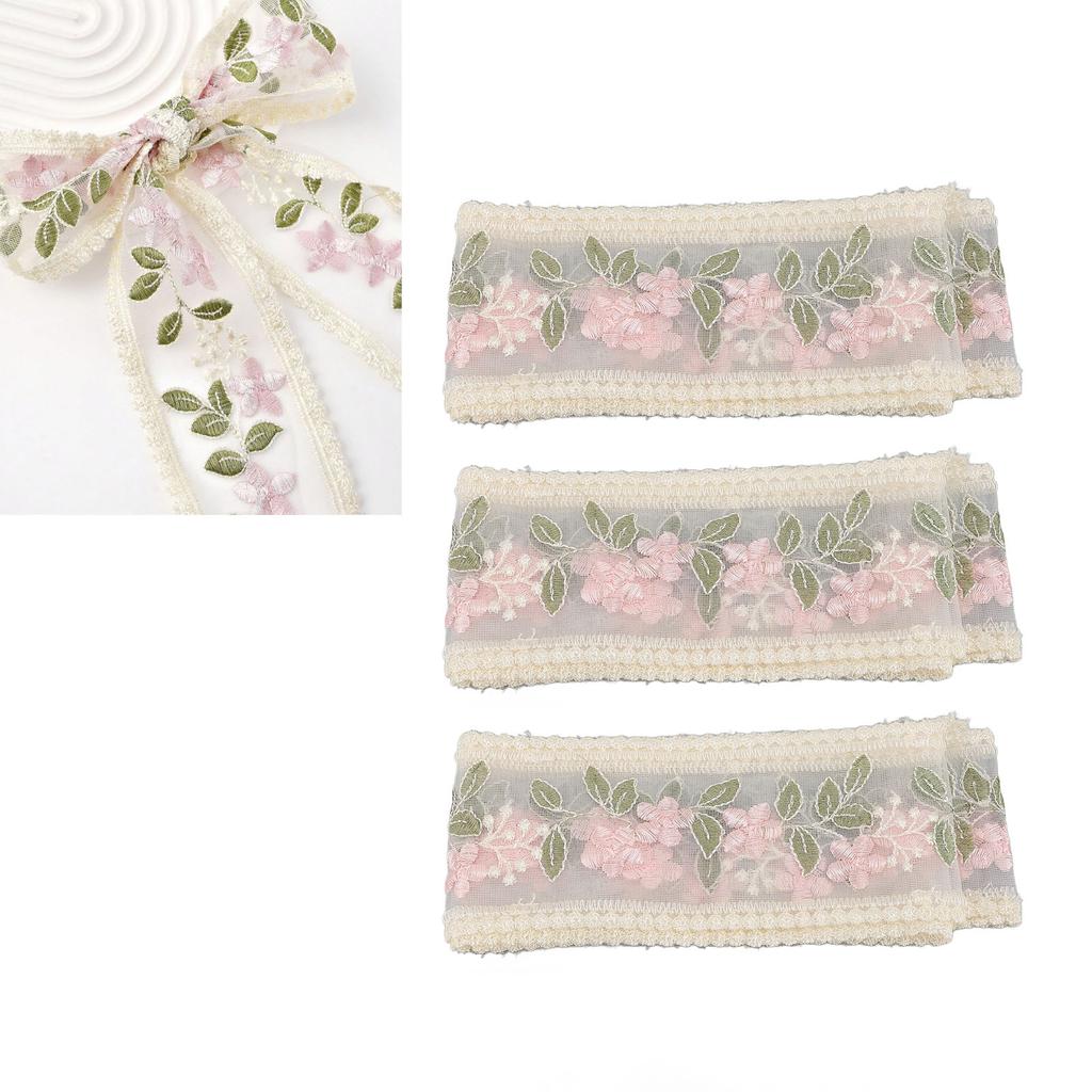 3 шт. кружевной ленты 3,54 дюйма 2 ярда цветочный узор кружевная отделка для поделок изготовление повязок на голову свадебный декор