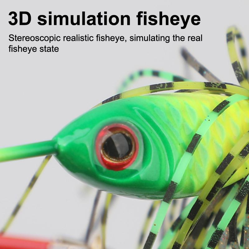 Lunker Spinner Baits Hard Fishing Lure 23G Noisy Buzz Rotating Blade Bubble Vibration Tandem Spin Willow Bass Trout Perch Pike