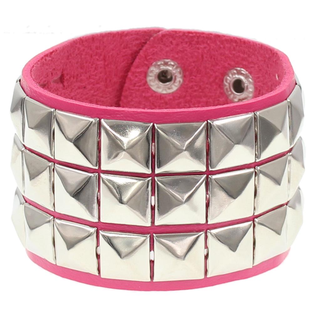 European & American Punk Street Style Rivet Bracelet: PU Leather Bangle