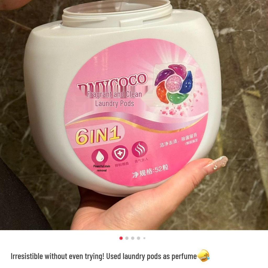 DMVCOCO Персиковые 6D Капсулы для стирки: Удаление пятен, Стойкий аромат, Смягчение, Семейная упаковка