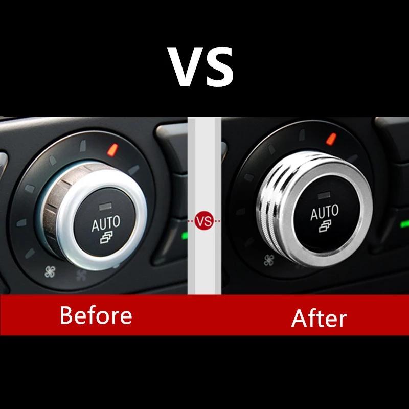 Центральная консоль автомобиля, ручка регулировки громкости, кнопка, кольцо, рамка, наклейка, подходит для BMW 5 серии E60 E61