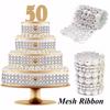 1 Yard Flower Mesh Ribbon Wedding Birthday Party Cake Vase Candle Table Decoration