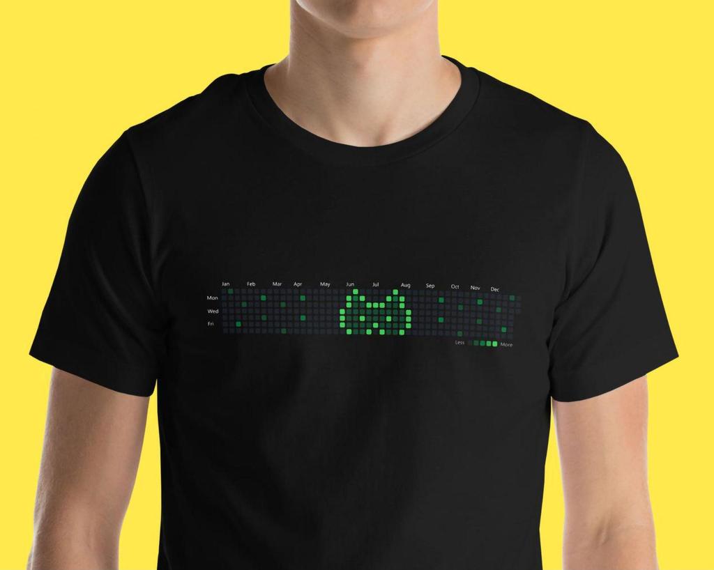 Github Cat Cat T-Shirt Design Using The Github Contribution Graph Is A Perfect Gift for Software Developers and Commited Coders