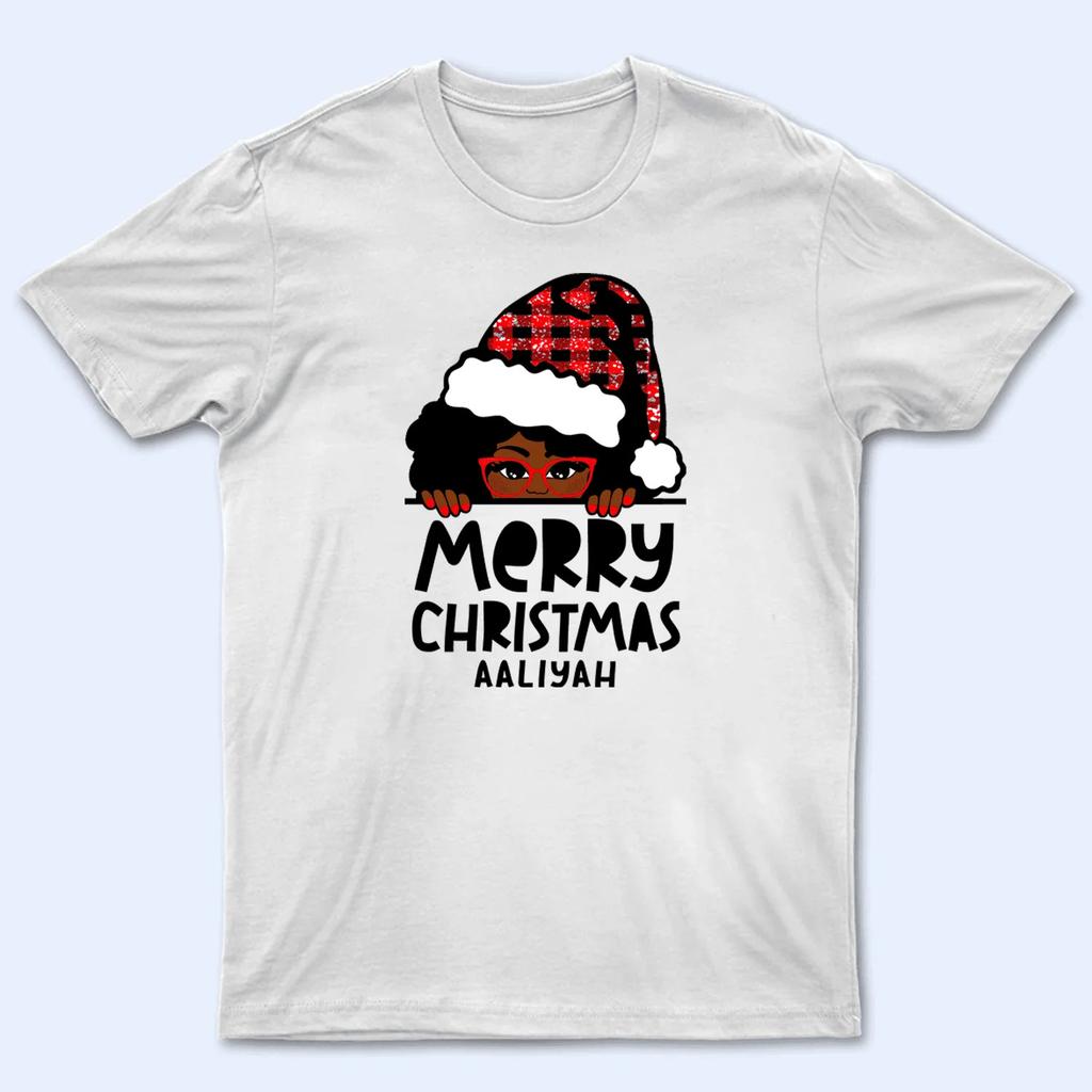 NEW Merry Christmas Aaliyah Singer Heavy Cotton White T Shirt S-5XL BL726