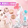 2 режима USB перезаряжаемое устройство для умывания лица, частотная силиконовая щетка для очищения лица, удаление черных точек, средство для умывания от акне, 3 В
