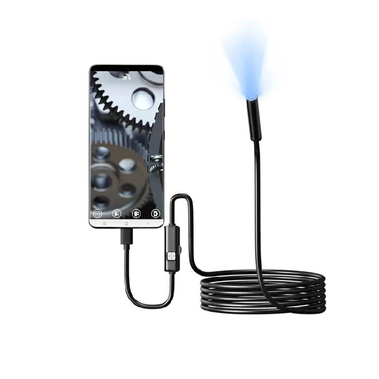 Эндоскоп USB Type-C 7 мм Гибкая Инспекционная Камера Водонепроницаемая Регулируемая Светодиодная Подсветка для Смартфонов Планшетов Компьютеров