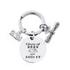 2024 Graduation Keychain Rings Key Holder Engraved Inspirational Language Doctoral Cap