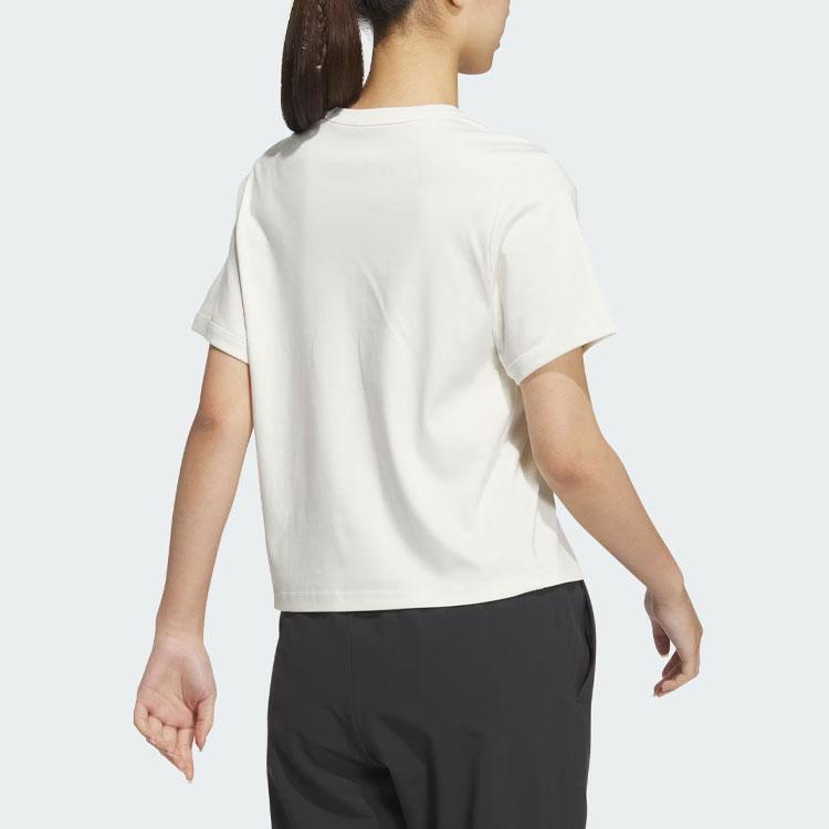 Adidas Футболка Badge Of Sport Graphic Panda Print Casual для женщин, топы белого цвета JI6868