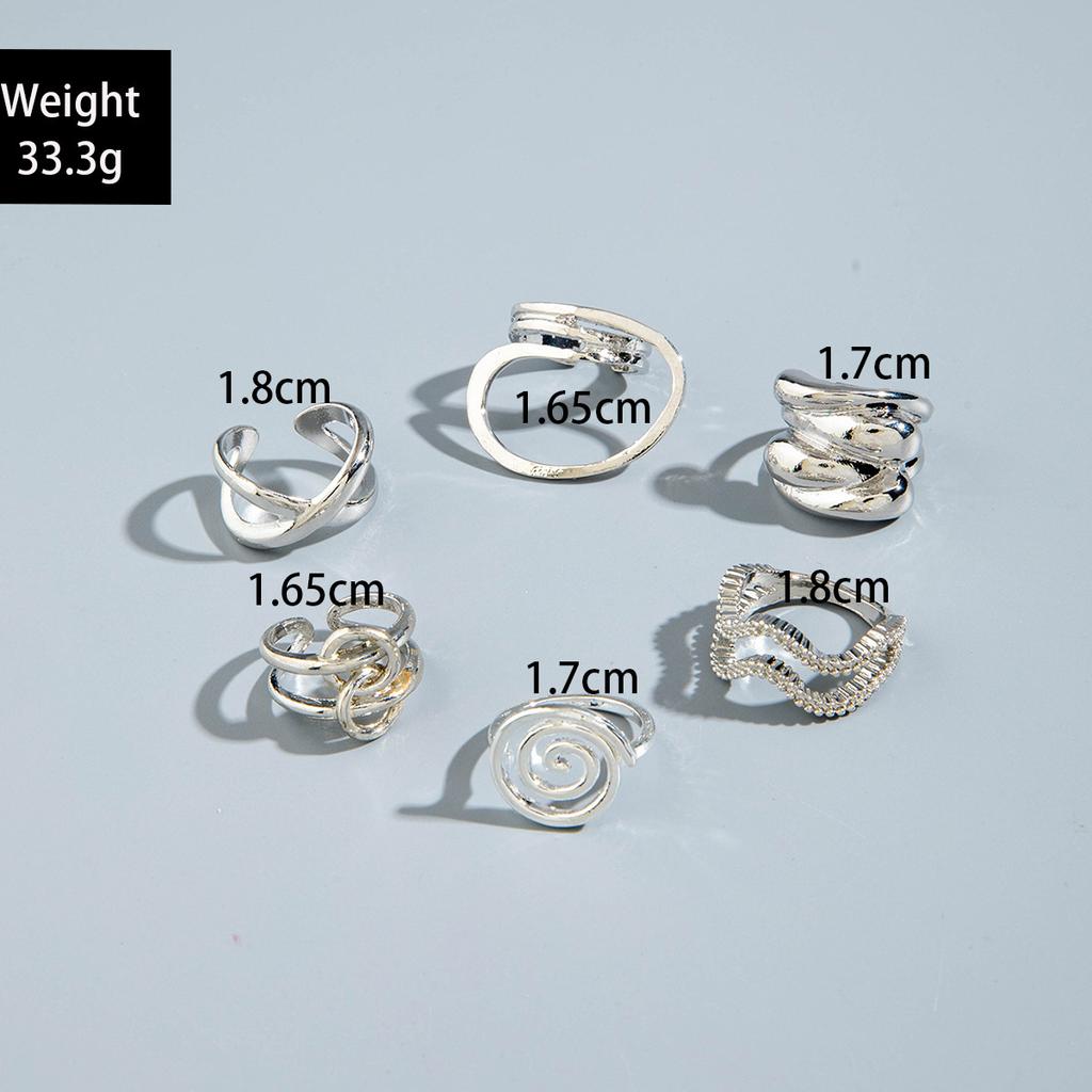 European and American Style Geometric Irregular Fashion Ring Set, Personalized Design, Imitation Pearl Layered Ring Ring