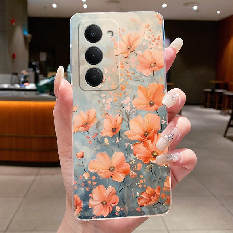 Новый дизайн чехла для Redmi 15 5G, прозрачный, роскошный, модный, с узором из бабочек и цветов, из мягкого ТПУ-силикона, чехол для телефона для Redmi15 5G