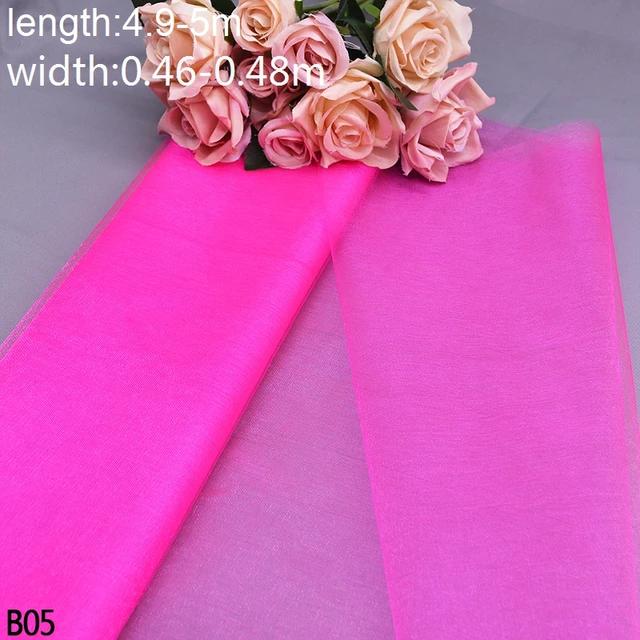 New 5/10m Tulle Wedding Organza Roll Sheer Crystal Organza Fabric for Wedding Decoration Mariage Yarn Birthday Event Party Suppl