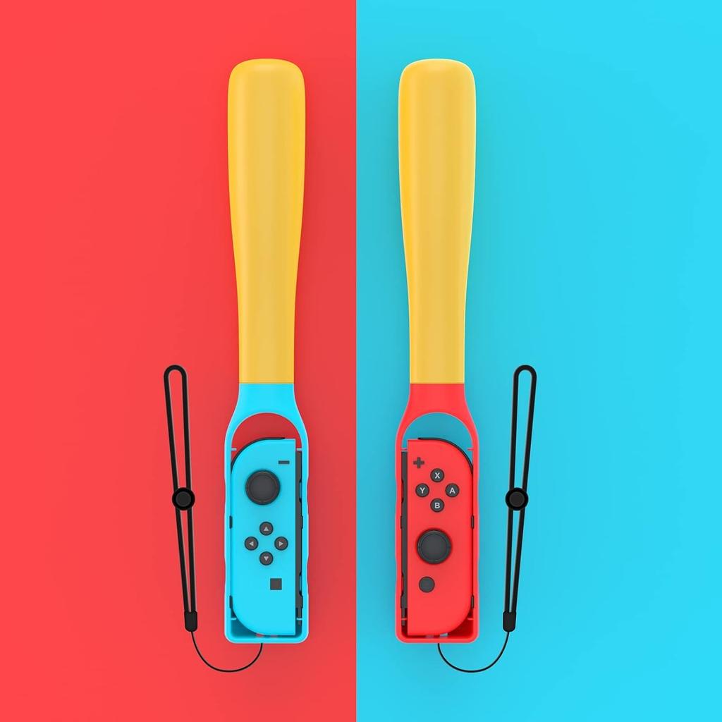 2Pcs Baseball Bat Handle Grips, TSV Baseball Stick Game Accessories Fit for Nintendo Switch/Switch OLED Joy-Con, Somatosensory Sports Game