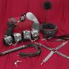 Секс-игрушки BDSM Наборы для бондажа Набор для фиксации из натуральной кожи Наручники Ошейник Кляп Вибраторы Секс-игрушки для женщин Пар Мужские игры