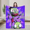 Фланелевое одеяло I-Invader ZIM Аниме для взрослых и детей, теплое постельное белье, пледы, зимнее покрывало для дивана, кресла, кровати, чехол для дивана-кровати