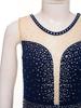 Kids Girls Ballet Lyrical Dance Figure Ice Skating Dress Hollow Back Mesh Gymnastics Leotard Dress
