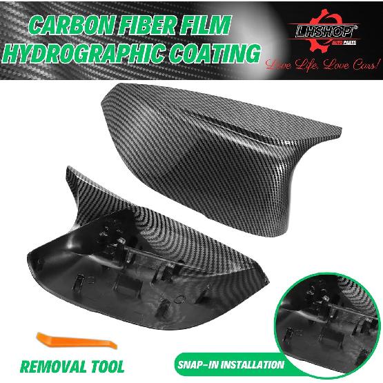 Carbon Fiber Side Mirror Caps For Infiniti Q50 Q60 Q70 QX30 QX50 Q50L Accessories, Passenger Driver Side View Mirror Cover Replacement Car Exterior