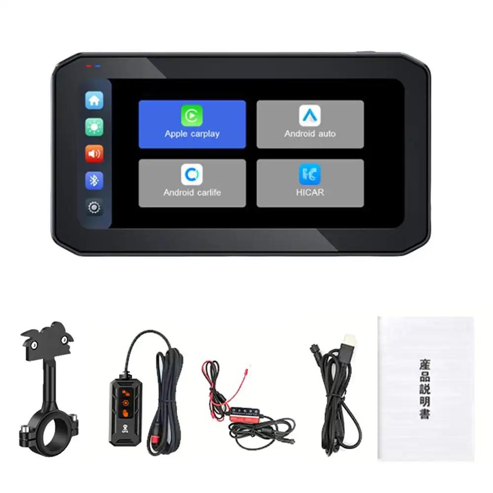 6.25" Motorcycle CarPlay Motorcycle Navigation Screen Dual Bluetooth Wireless CarPlay Android Auto IP65 Waterproof 1200nit