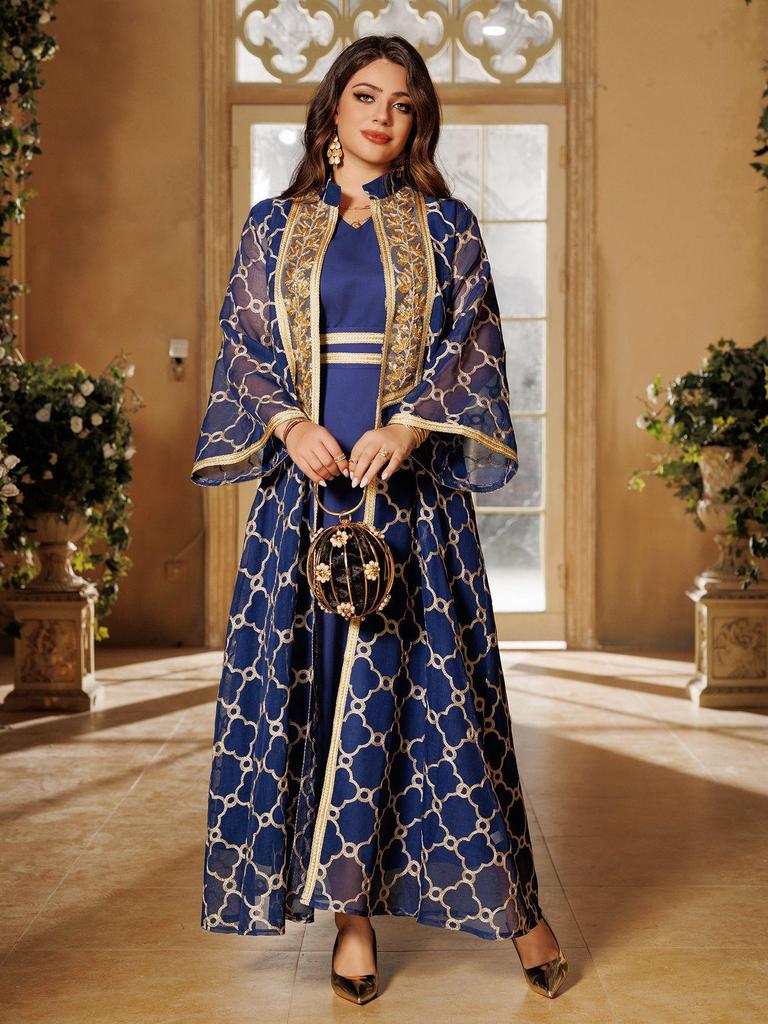 Женский вышитый кардиган-халат - Платье в мусульманском стиле Дубая