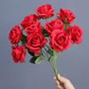 Искусственная роза 10 головок Устойчивый к УФ-лучам Искусственный шелковый цветок День святого Валентина Свадебная вечеринка Настольное украшение Центральный элемент DIY Ваза Искусственный цветущий декор