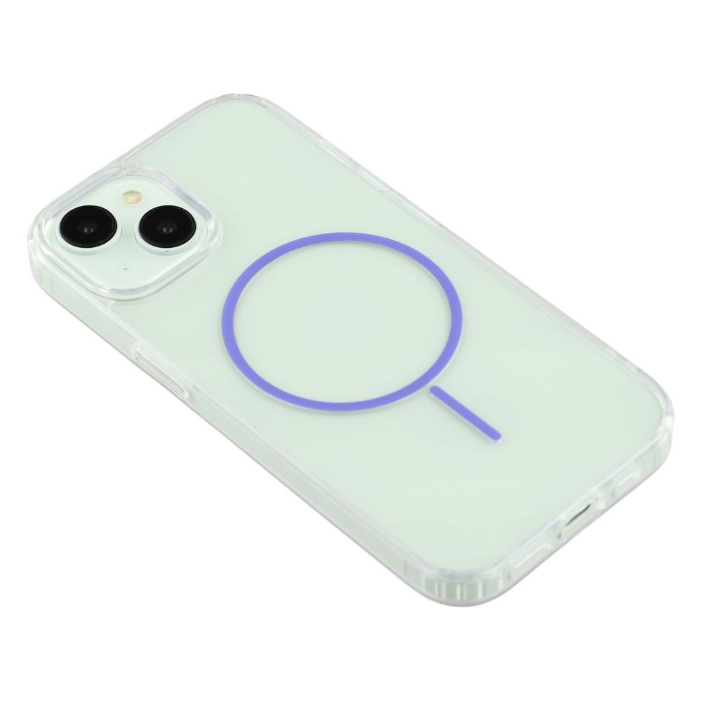 For iPhone 15 Magnetic Case Acrylic TPU Clear Phone Back Cover