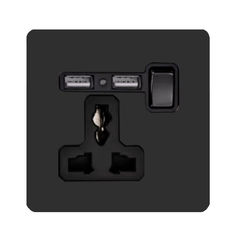 Depoguye Высококачественный черный винтажный европейский выключатель лампы розетка из нержавеющей стали тумблерный переключатель универсальный настенный выключатель света