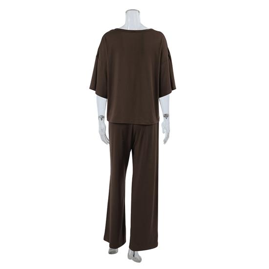 Женские костюмы из 2 предметов, повседневный пуловер с коротким рукавом, свободный топ и брюки с широкими штанинами, летний домашний спортивный костюм