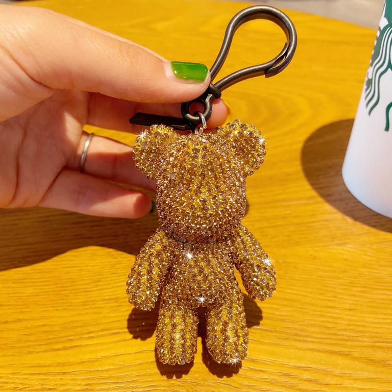 Elegant Korean Bling Bear Keychain Sparkly Car Accessory And Bag Charm