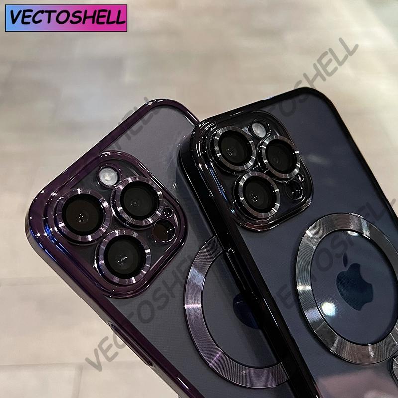 Luxury Transparent Magsafe Wireless Charging Case For iPhone 15 14 13 12 11 16 Pro Max Plus X Xs Max XR Magnetic Silicone Cover