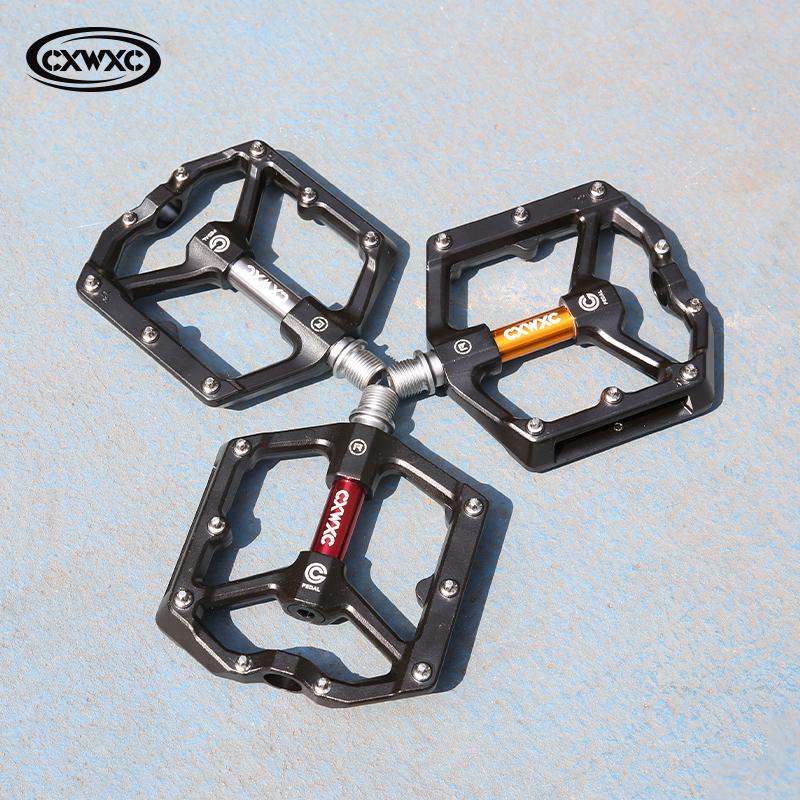 CXWXC Bicycle Pedals of Flat with Removable Anti-slip Pins Ultralight Aluminum Sealed Bearings MTB Road Bike Wide Flat Pedals