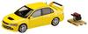 HJ64 Mitsubishi Lancer Evolution 9 GSR with Engine Display Yellow Finished Product 1/64 Model, Solid,