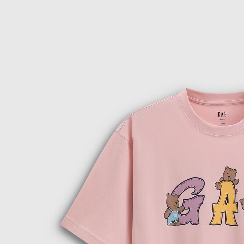 Gap Унисекс свободная футболка с принтом логотипа