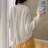Spring New Back Button Design Knitted Blouse Women's Short Bright Silk Thin Sweater Long Sleeve Hollow Shirt